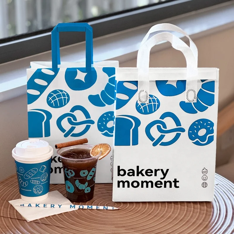 Custom wholesale roasted coffee packaging bags milk tea portable kraft paper bags beverage takeaway bags single and double cups