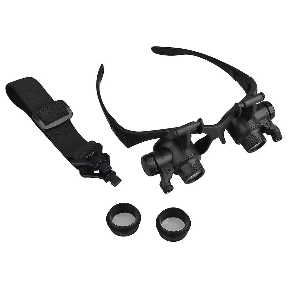 Binocular Loupe Magnifying Glasses Magnifier with LED Light for Jewelry Appraisal Watch Repair 10X 15X 20X 25X