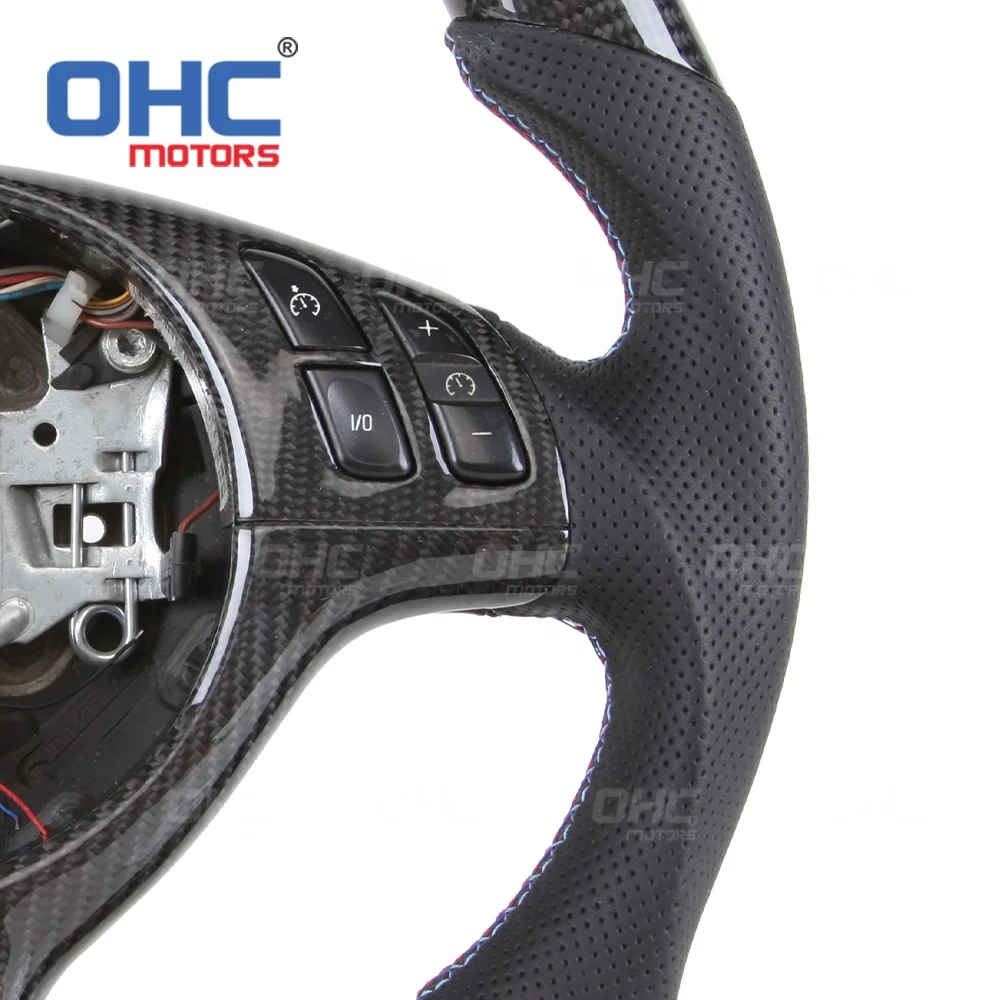 E46 LED Steering Wheel for volante bmw lenkrad e46 M3 3 series Coupe Sedan Carbon Fiber Steering Wheel ohc motors