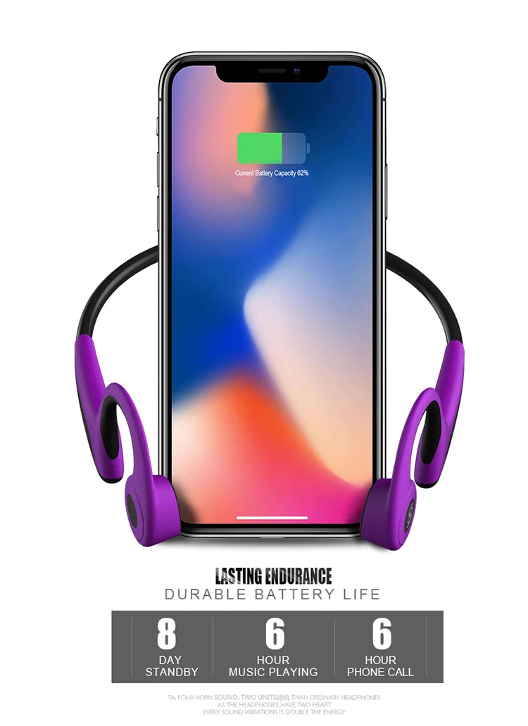 Y-12 Single Wireless earhook earphone bone conduction headphones No Ear Plugs Headset with Microphone