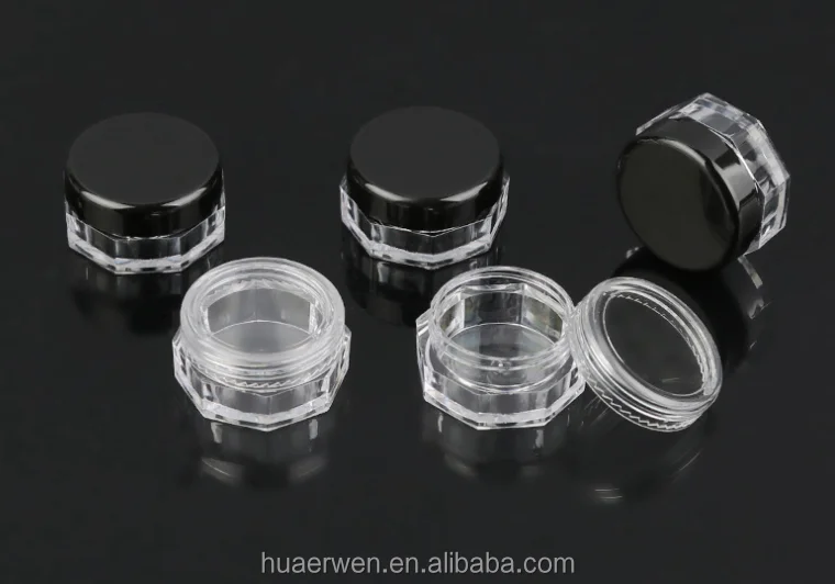 new hot sale 3G 5G Small Plastic jars  Mini Bottle polygon Jars Cosmetic Empty Makeup Containers