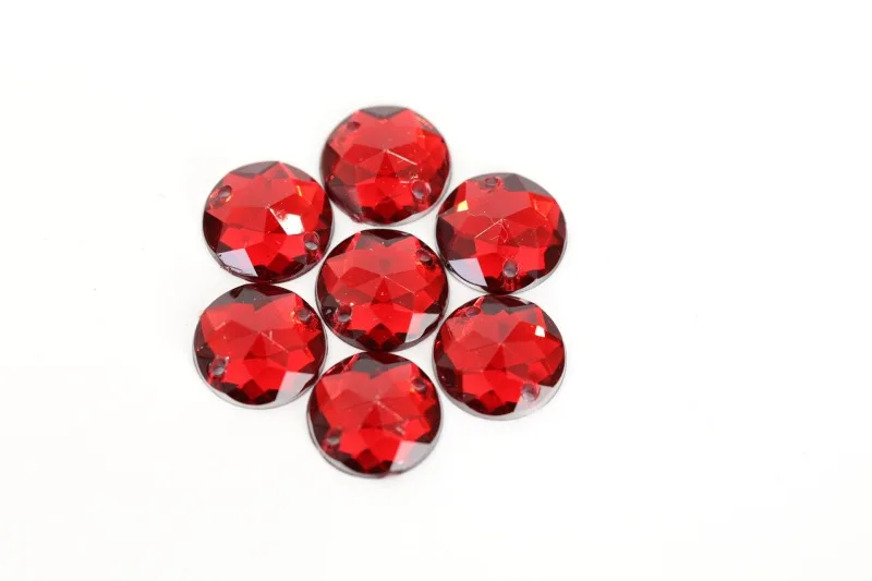 FACTORY SALE! Hot Sell Round Shape Acrylic Crystal With 2 Holes Sew On Flat Back Rhinestones For Dress