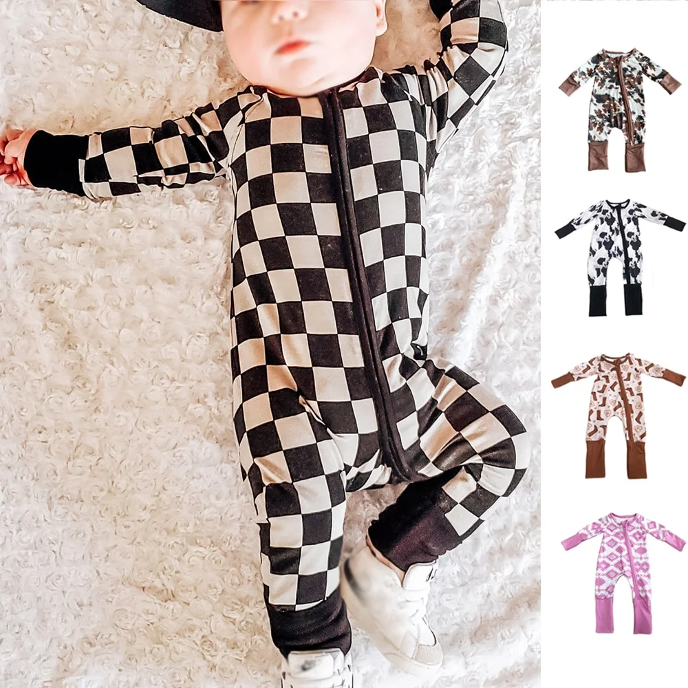 Baby Zip Up Sleepsuit Toddler Onesie Unisex 95% Bamboo Viscose 5% Spandex Babies Footed Sleep Baby Rompers