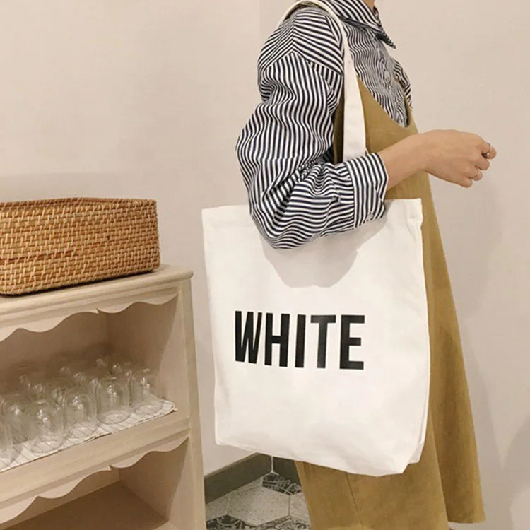 Economical Cotton Tote Bag Reusable Grocery Canvas Shoulder Bag for Shopping Promotion Gift Activity