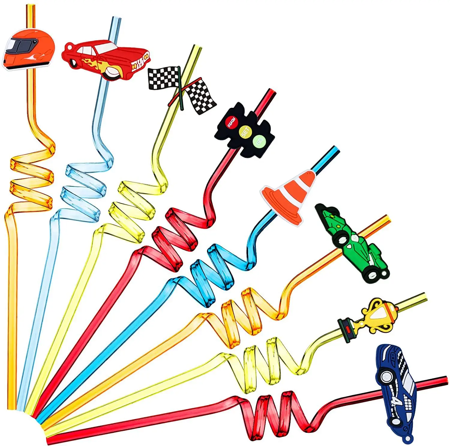 Fashion Bar Accessories Buckle Personality Patch Food Grade Pet Art Cute Reusable Flexible Cartoon Silicone Drinking Straws