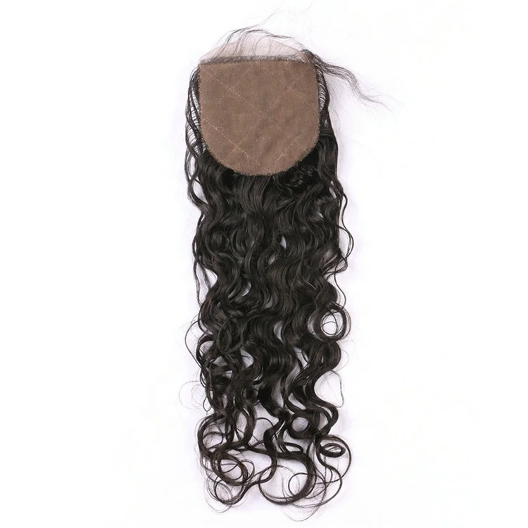 Custom 4*4 Silk Base Closure Coarse Kinky Straight Human Hair Closure Swiss Invisible Closure Women Hair Topper Pieces