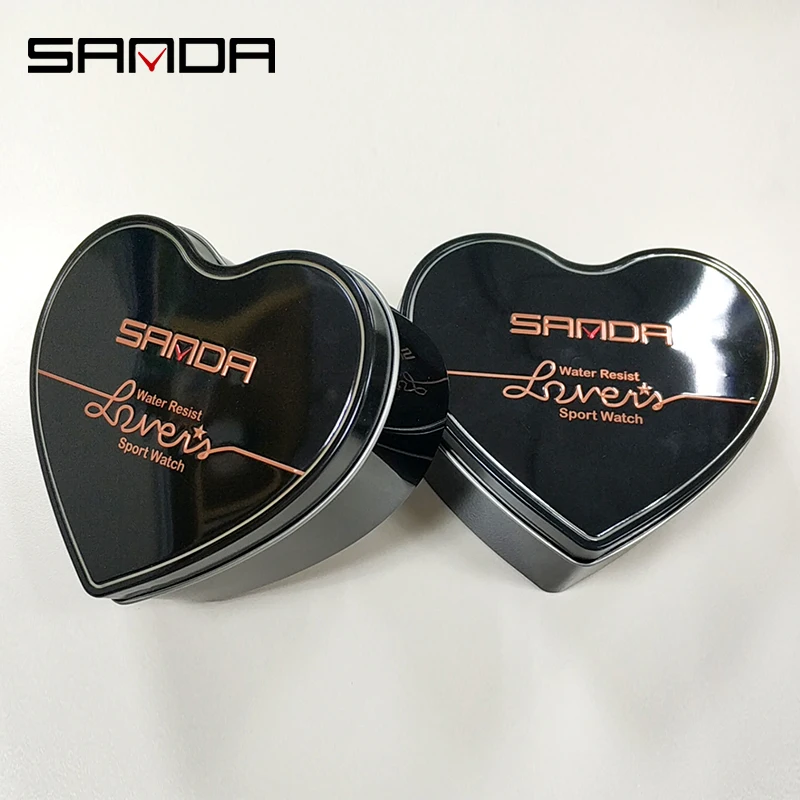 Роскошный брендовый держатель для часов SANDA влюбленных подарочная упаковка металлический корпус в форме сердца пар наручных коробка-Органайзер