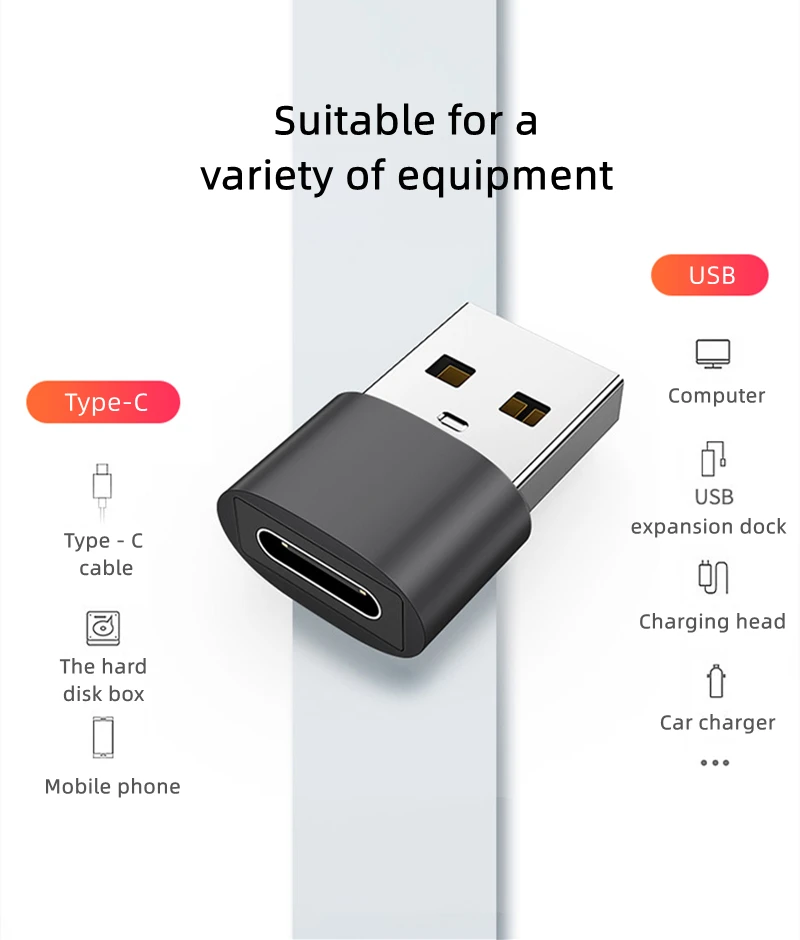 Dropshipping USB OTG Male To Type C Female Adapter Converter Type-C Cable Adapter For Laptop USB 2.0 Data Charger