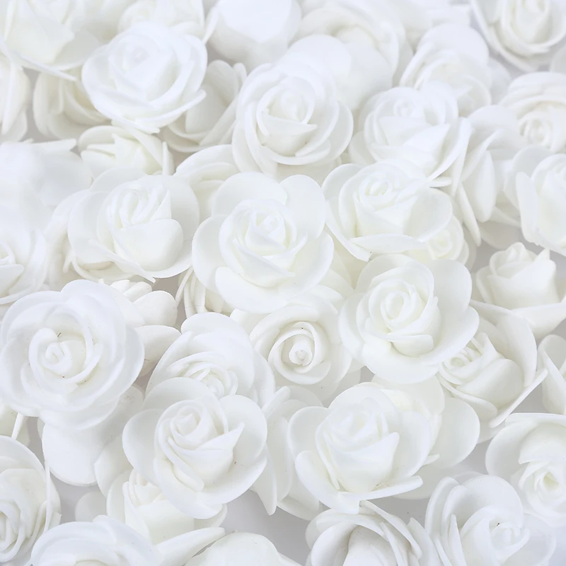 3.5cm 500PCS Rose Flower Head Wedding Decor Mini PE Foam Roses Artificial Flowers