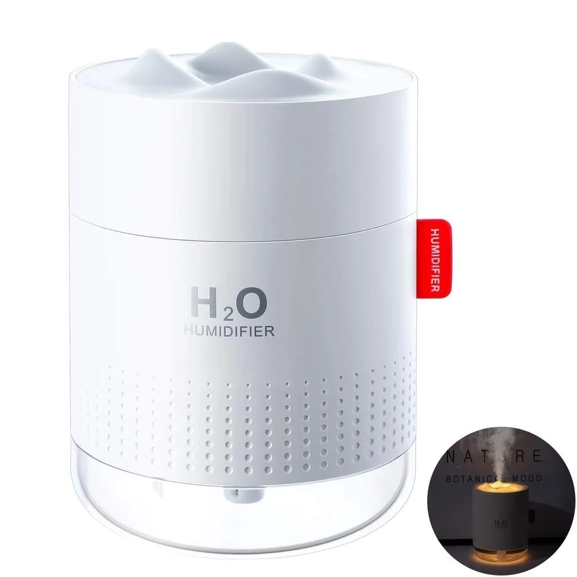 2023 Snow Mountain 500ml Cool Mist Air Humidifier Whisper Quiet USB Diffuser With Night Lights