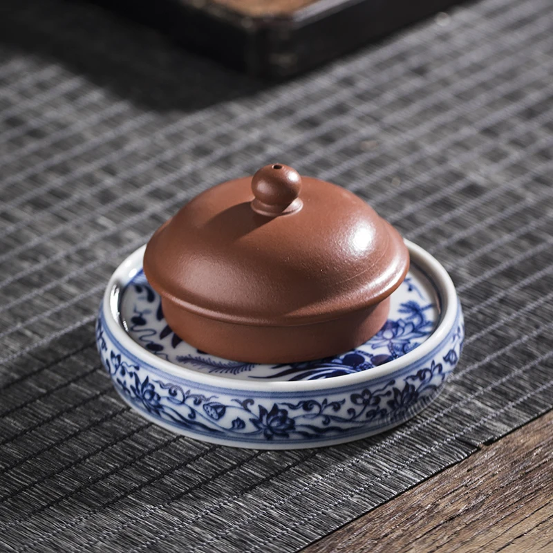 Jingdezhen сине-белая рыбка с узором из водорослей Крышка для чая кунг-фу аксессуары подставка чайника