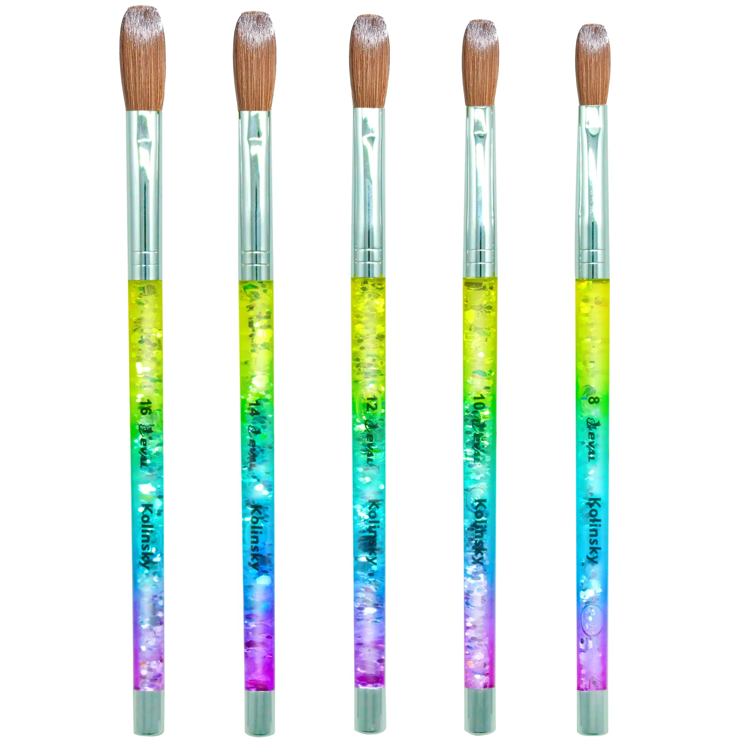 1 шт. Eval Радуга цвета морской волны 100% колонковая щетка для волос акриловый Фрезер для ногтей cо шлифовальными щетка Профессиональная УФ-гель для ногтей, для маникюра