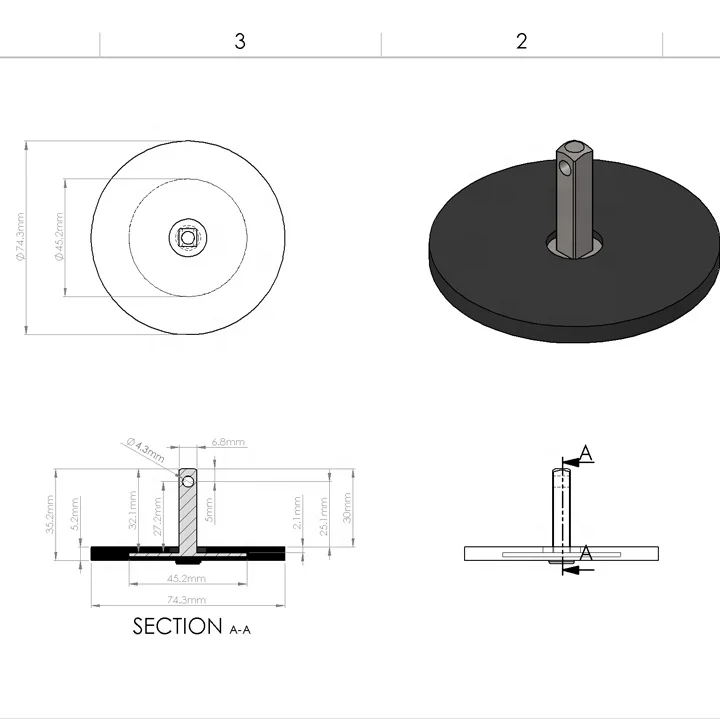 4.8inch rubber vacuum rubber pad suction pad cup