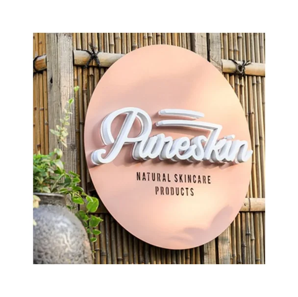 Customized Round Metal Logo custom wall 3d logo metal backlit sign store front business sign custom