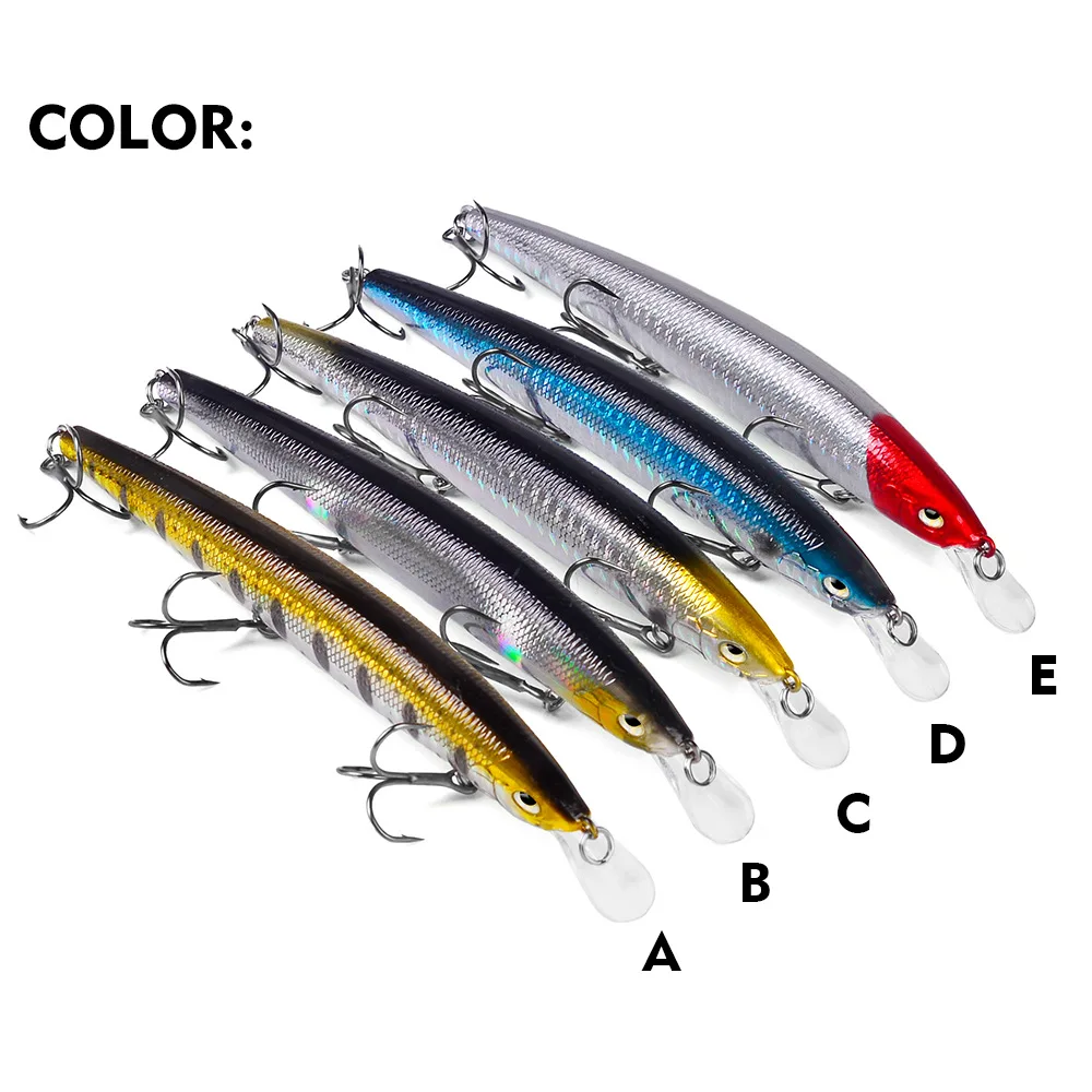 JETSHARK 9g 18.5g Floating Minnow Fishing Bait 5-Color 3D Lure Eyes Plastic Attracts Tilapia Bluegill Sea Bass Cod Minnow Lure