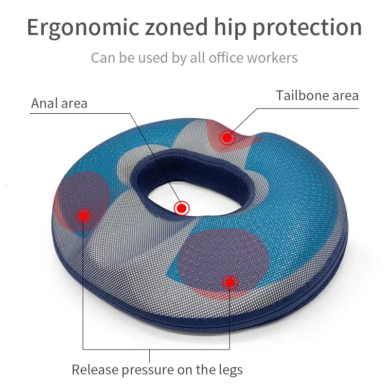 Donut Tailbone Cushion Hemorrhoidal cushion for prostate pain, pregnancy pain and decubitus ulcer relief
