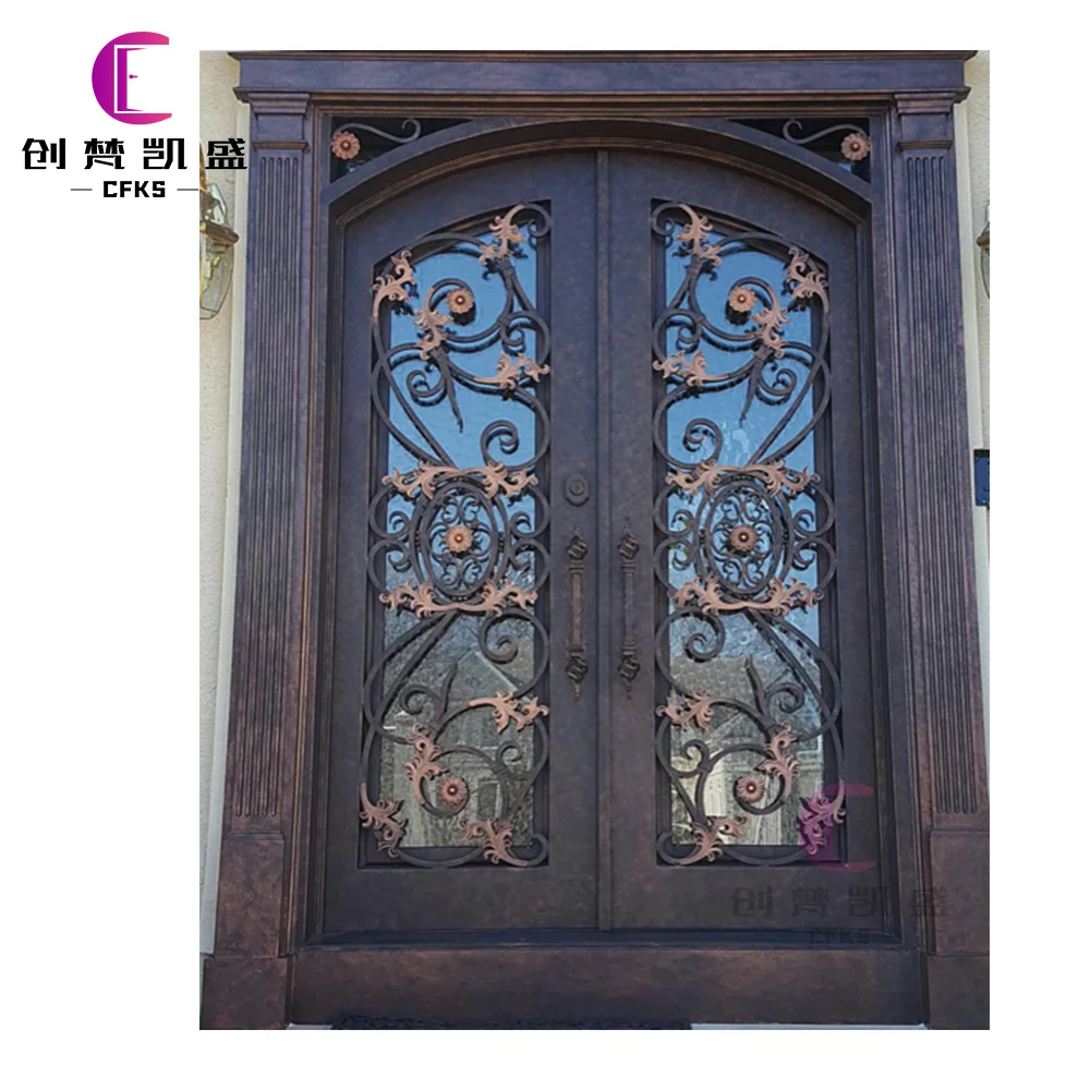 Iron Steel Aluminum Security Door Panel Entrance Waterproof Door Design Modern Solid Door Home Gate