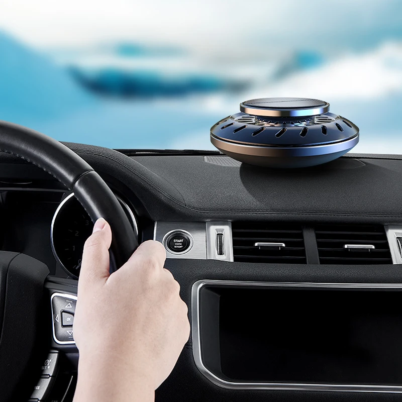 Solar Power 360 Rotating Car Air Freshener Perfume Fragrance Aromather