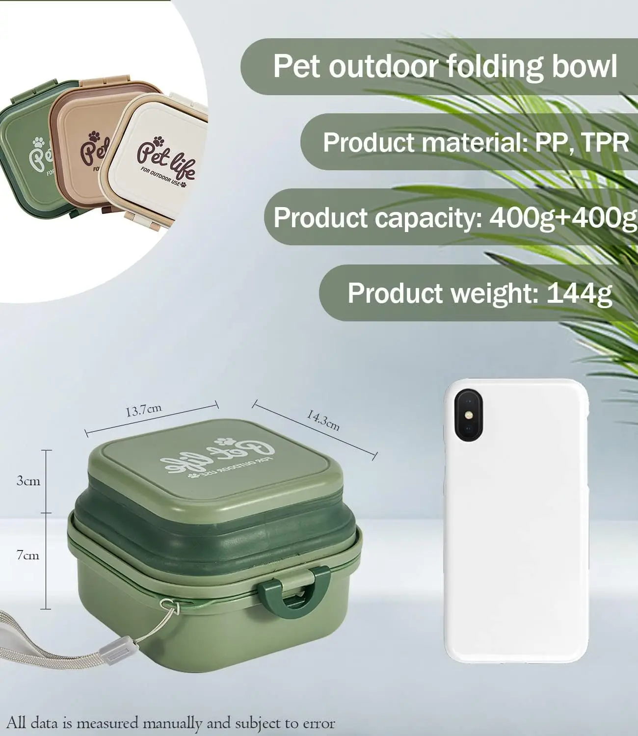 Hot Sale Plastic Silicon Folding Collapsible Pet Travel Food Storage Container Water Container Water Bowl Pet Bowls