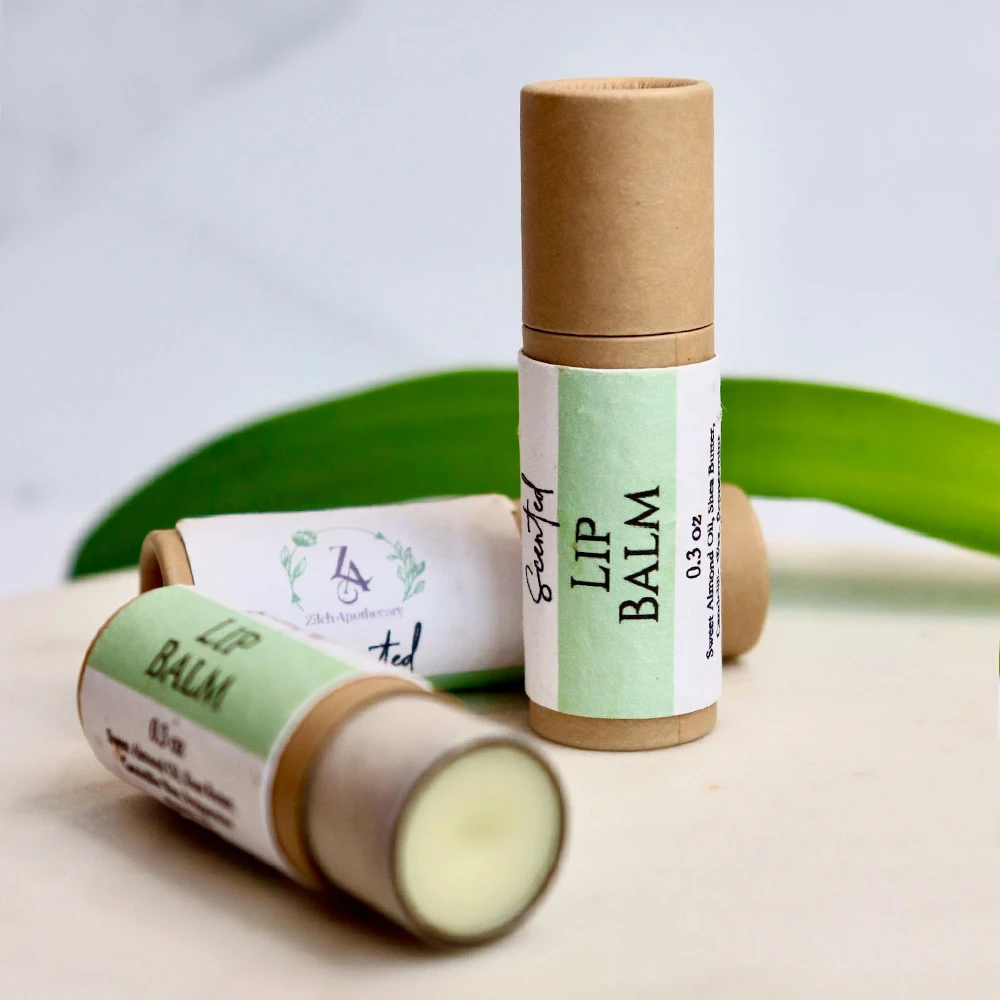 HONGE Hot Sale Paper Lip Balm Tube Packaging  Biodegradable Cardboard Container Small Round Tubes 0.2 0.5 1 2 oz Push Up Tube
