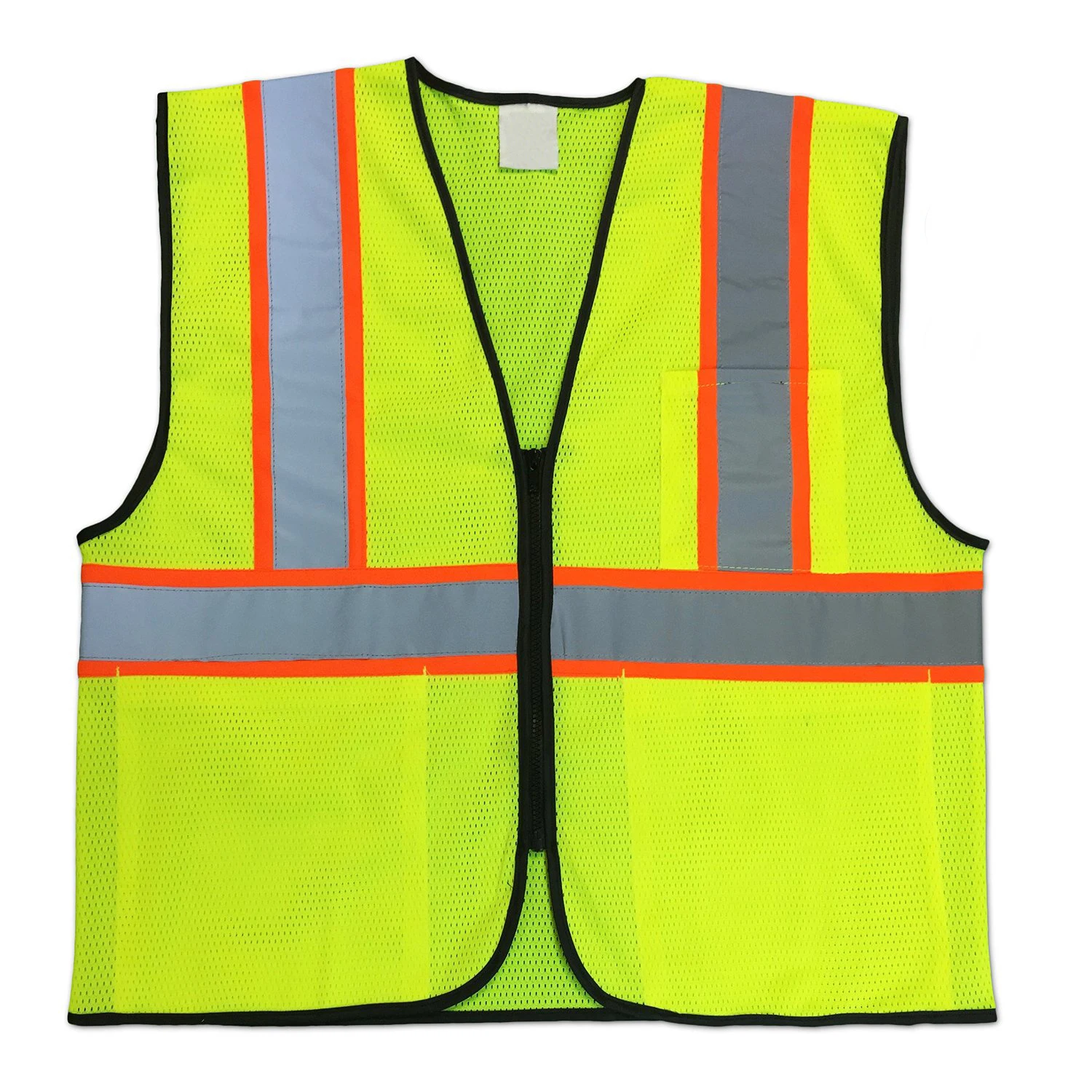 Fluorescent yellow green safety jacket cloth work place reflective vest