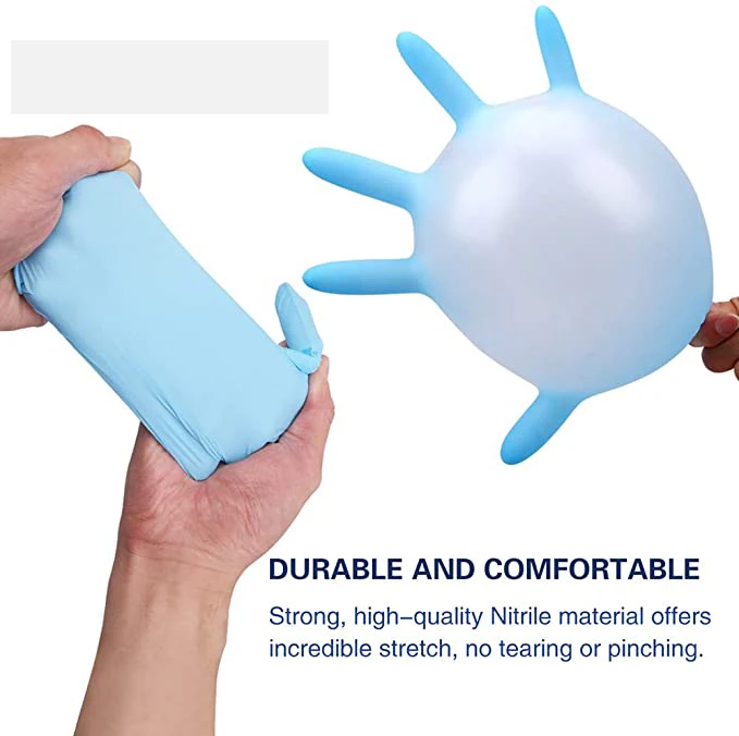 Transparent Cheap Latex-Free PVC food grade Blue Vinyl Blend Glove 100pcs/box Nitrile Gloves vinyl gloves powder free