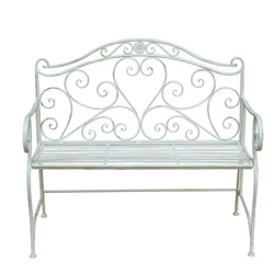 Wholesale Outdoor Garden Heart Shaped 2 Seater Anti rust Wrought Iron Patio Bench