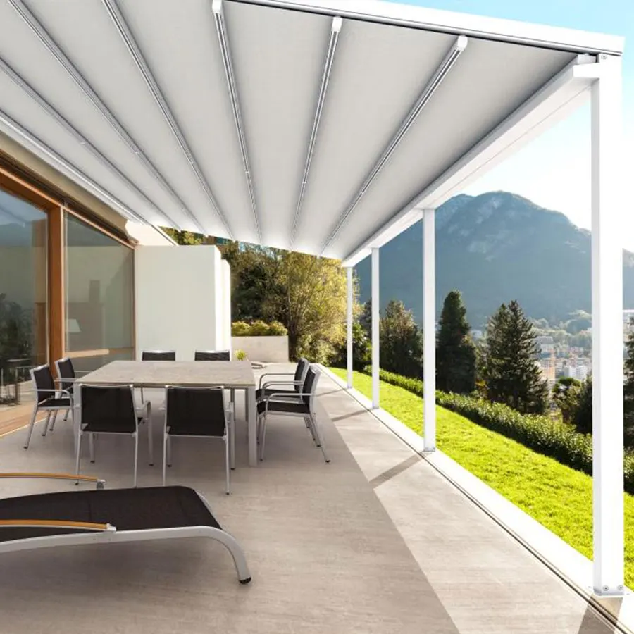 COOLSPACE Customized size Electric waterproof retractable sliding roof pergola