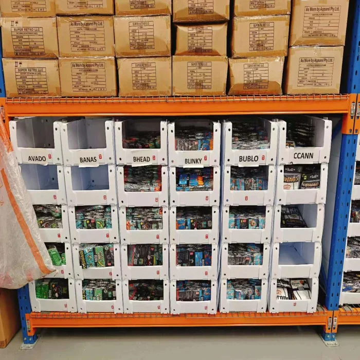 Wholesale Customized Corflut Foldable Stackable Plastic Storage Warehouse Picking boxes & Bins Snap Folding Storage Box