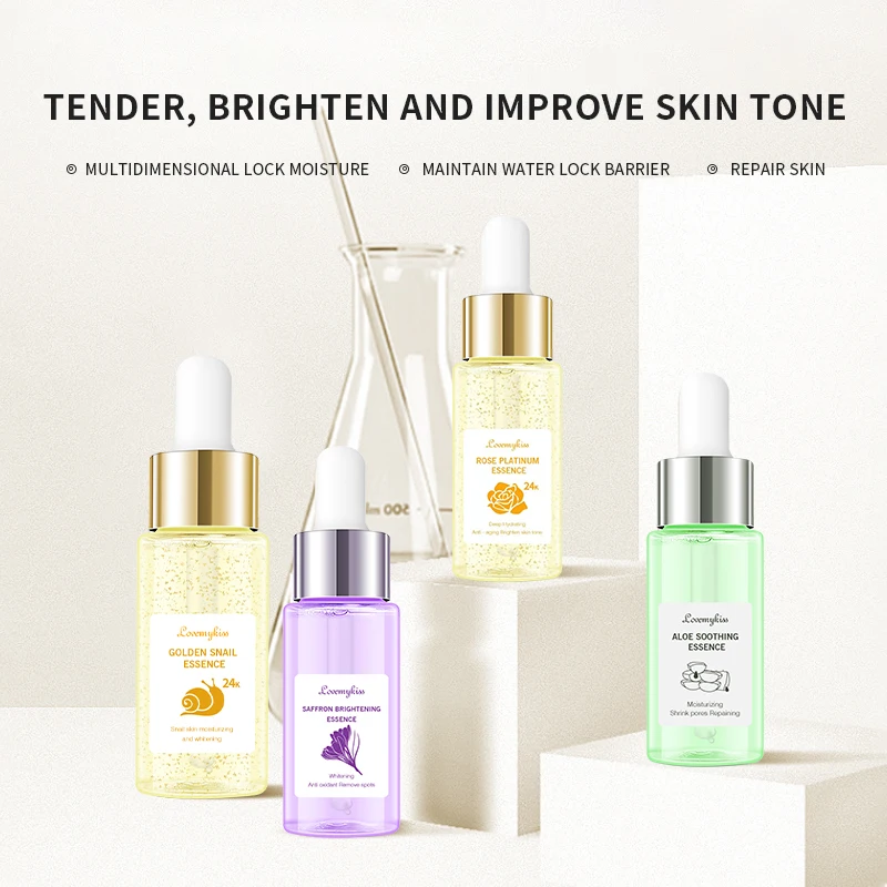Oem facial brightening hyaluronic acid moisturizing essence anti-wrinkle whitening skin care serum