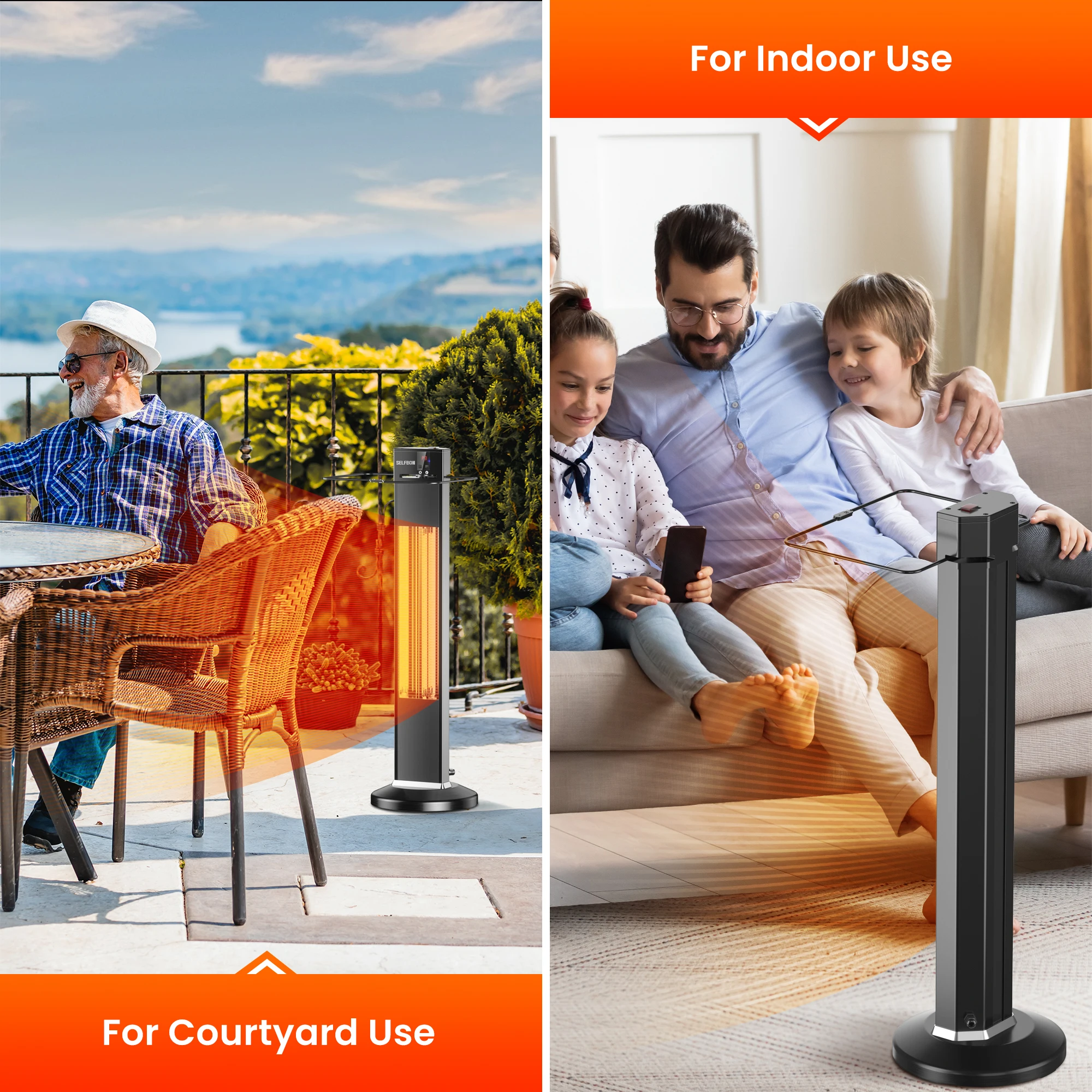 SELFBON outdoor carbon fiber electric patio heater ship from USA