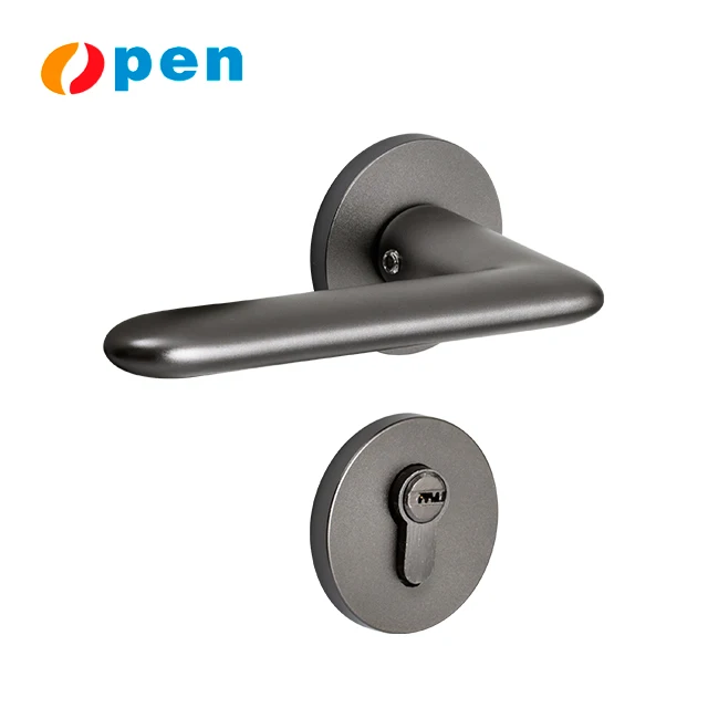 Hotel room Stainless Steel door handle grey/black design door lock set factory wholesale custom door handle
