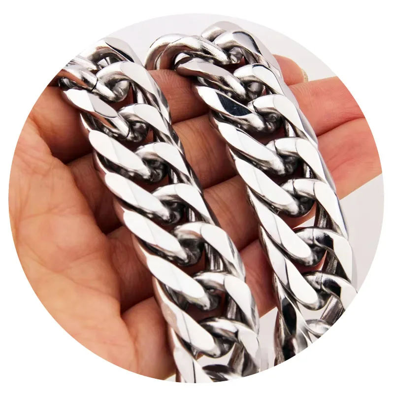 11/13/16/21MM Heavy Men/Women Stainless Steel Silver Color Cuban Curb Link Chain Necklace or Bracelet