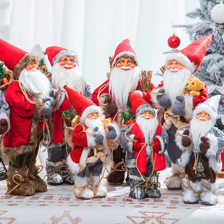 New Arrival Christmas Decorations 30Cm Standing Santa Claus Doll For Party Home