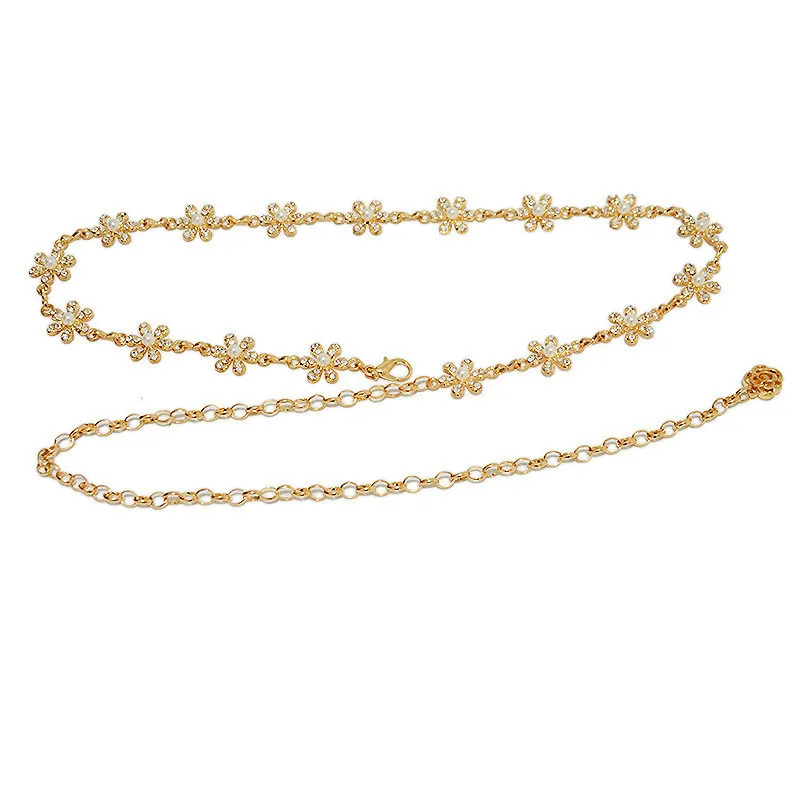 Luxury Sailor Dance Costume Gold Women Waist Chain New Style Fashion Women Rhinestone Metal Waist Chain
