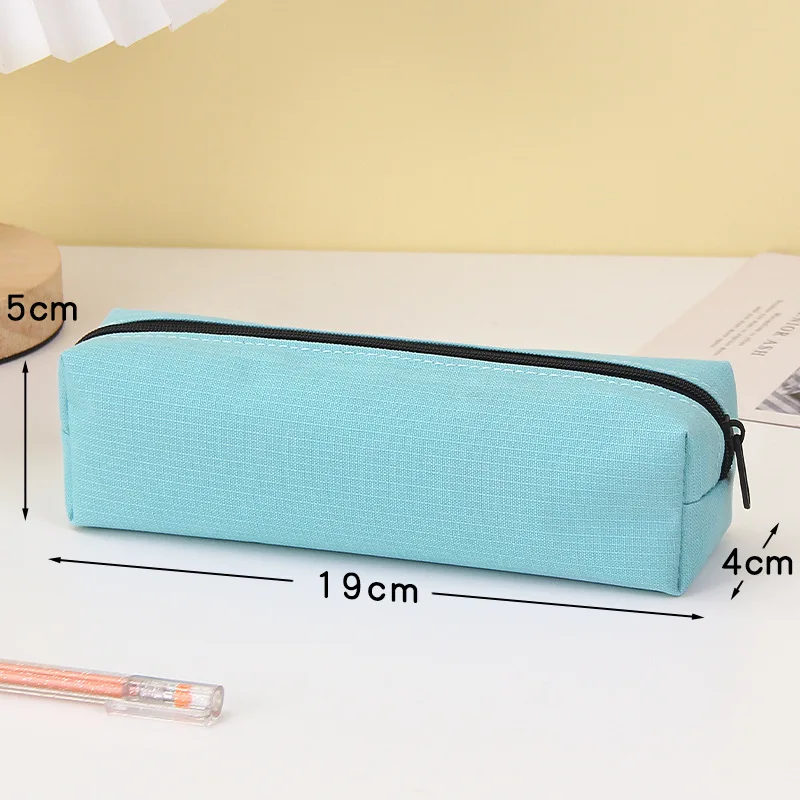 Exam Pencil Case Simple Ins Style Niche Stationery Box Printable Logo Solid Color Stationery Case Small Portable Pencil Bag