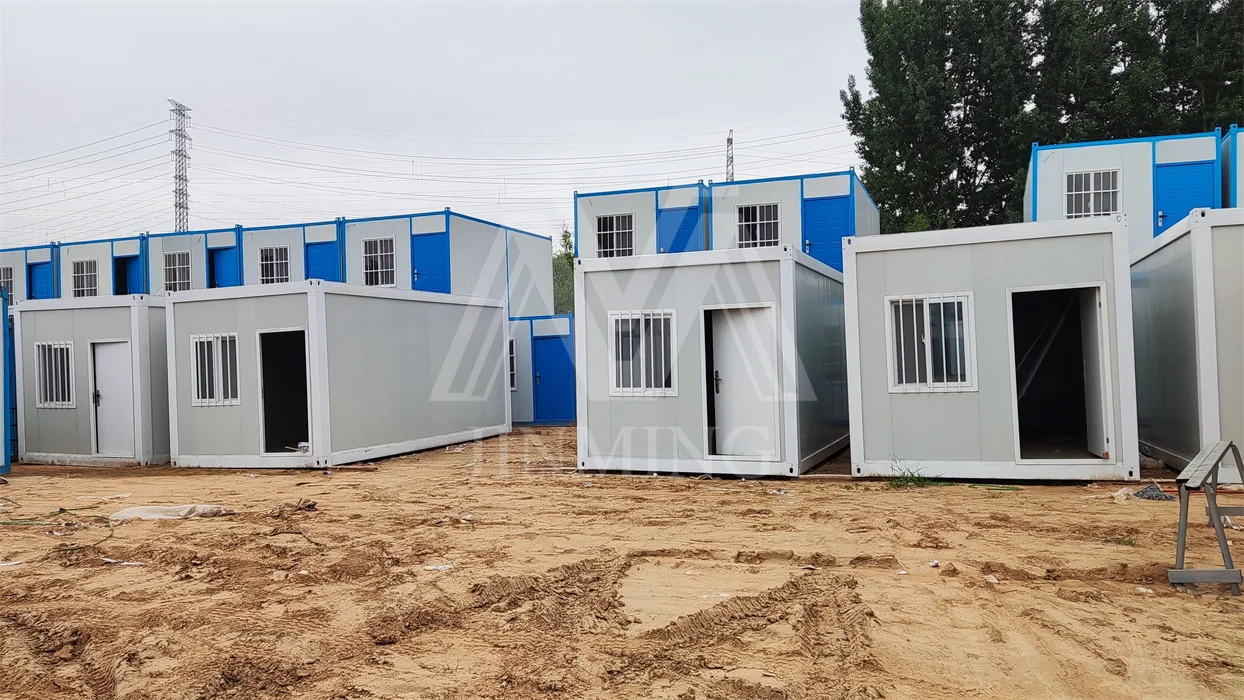 Prefab Steel Structure low cost Portable Modular container Car garage with roller shutter door Storage prefab warehouse