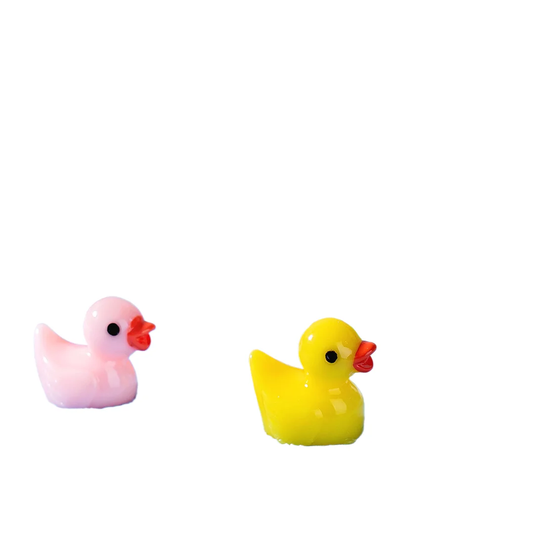 Yellow duck doll pendant Moss landscape miniature decorative accessories resin crafts