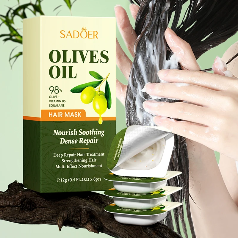 OEM SADOER Private Label Intensive Deep Organic Repair Smooth Hair Care Products Natural Olive Oil Hair Mask