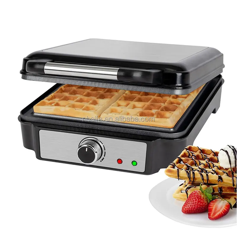 Aifa 1000W Portable Home Use Non-Stick Square Waffle Machine with kitchen scale design glass panel Electric Waffle Maker