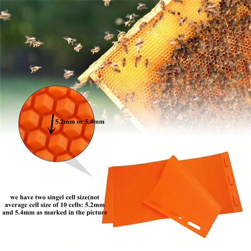 2PC Silicone Bee Wax Press Honeycomb Embosser Beeswax Sheet Foundation Mold Apicultura Beekeeping Beehive Basis Garden Supplies