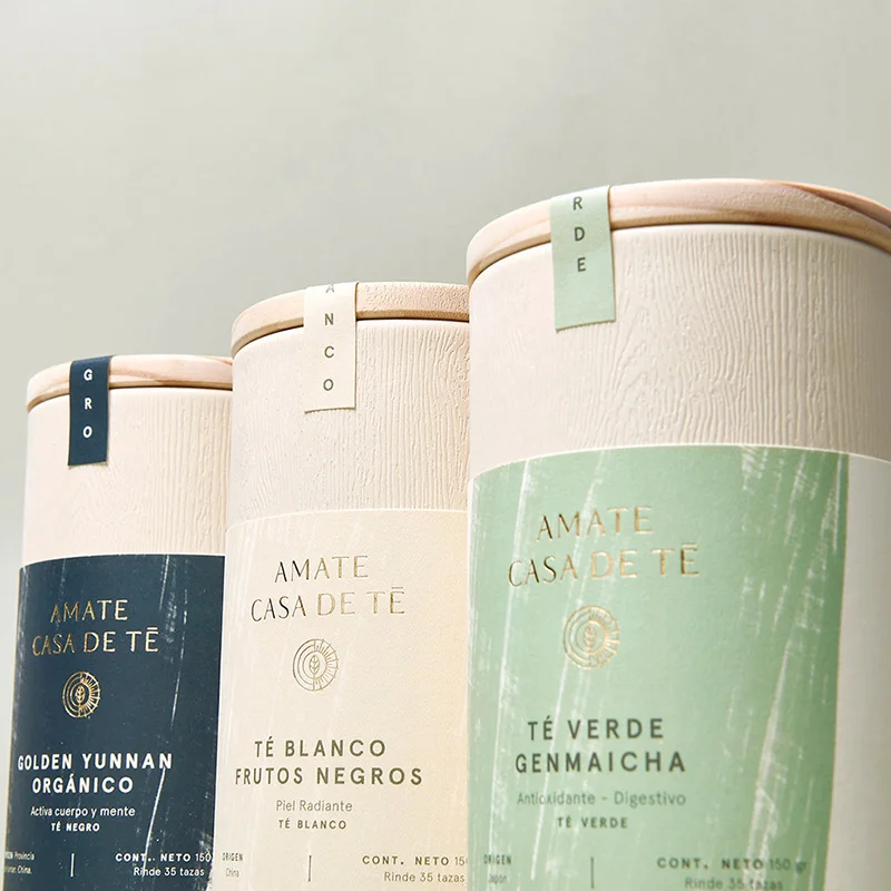 Custom Jar Tube Packaging Biodegradable Tea Kraft Paper Cardboard Tube For Powder With Customized Lid