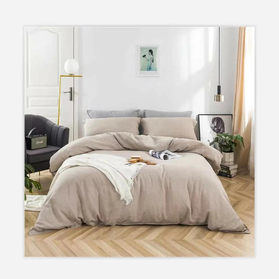 Bedding flax linen set Wholesale 100% Flax Bedding Luxury 5 Star Hotel Linen Bed Sheet Sets