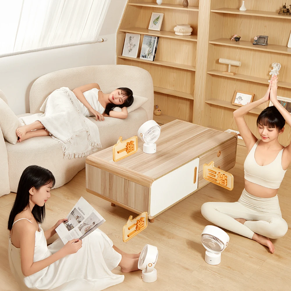 New Arrival Remote Control Rotating Electric Table Fan Timing USB Digital Display Circulating Fan Water Mist Fan