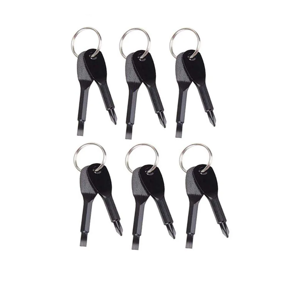 Portable Keys Ring Cross and Slot Type Mini Screwdriver Set Key Chain Stainless Pocket Screwdriver With Keychain