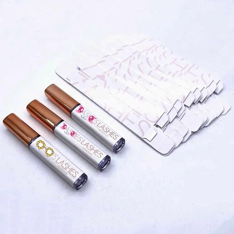 Популярная оптовая продажа, долговечная настоящая норковая полоса, клей для ресниц, клейкие фирменные этикетки