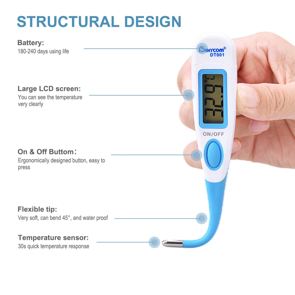 Waterproof medical devices digital thermometer oral