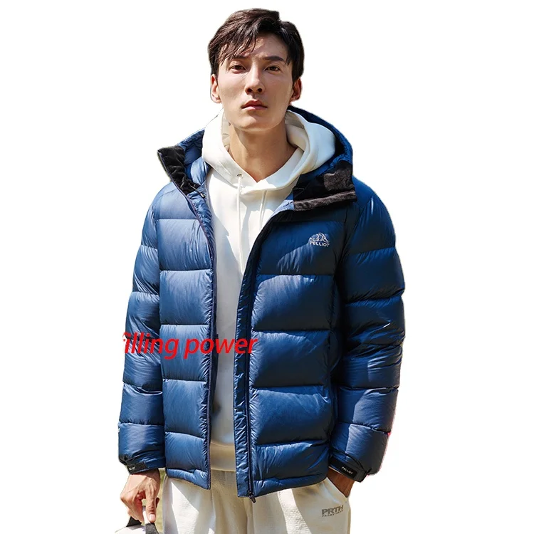 Custom high quality down jacket men fashion 1000 filling windproof warm ultralight 95% white goose down jackets