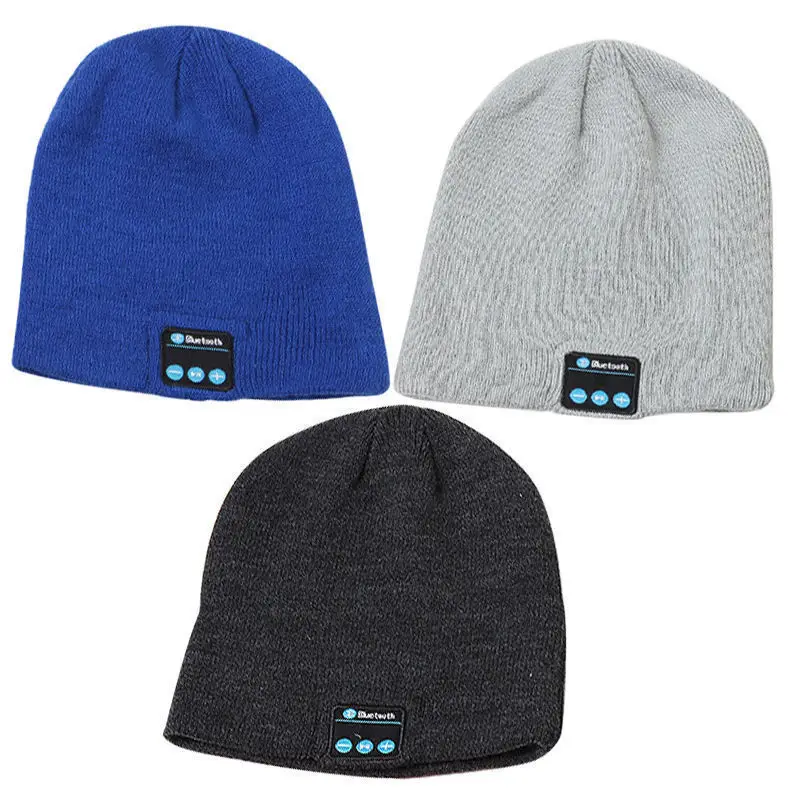 Warm Blue Tooth Hat with Soft and smart Microphone Wireless Music Headset Headphone Cap for Outdoor Sport Beanie Comfortable