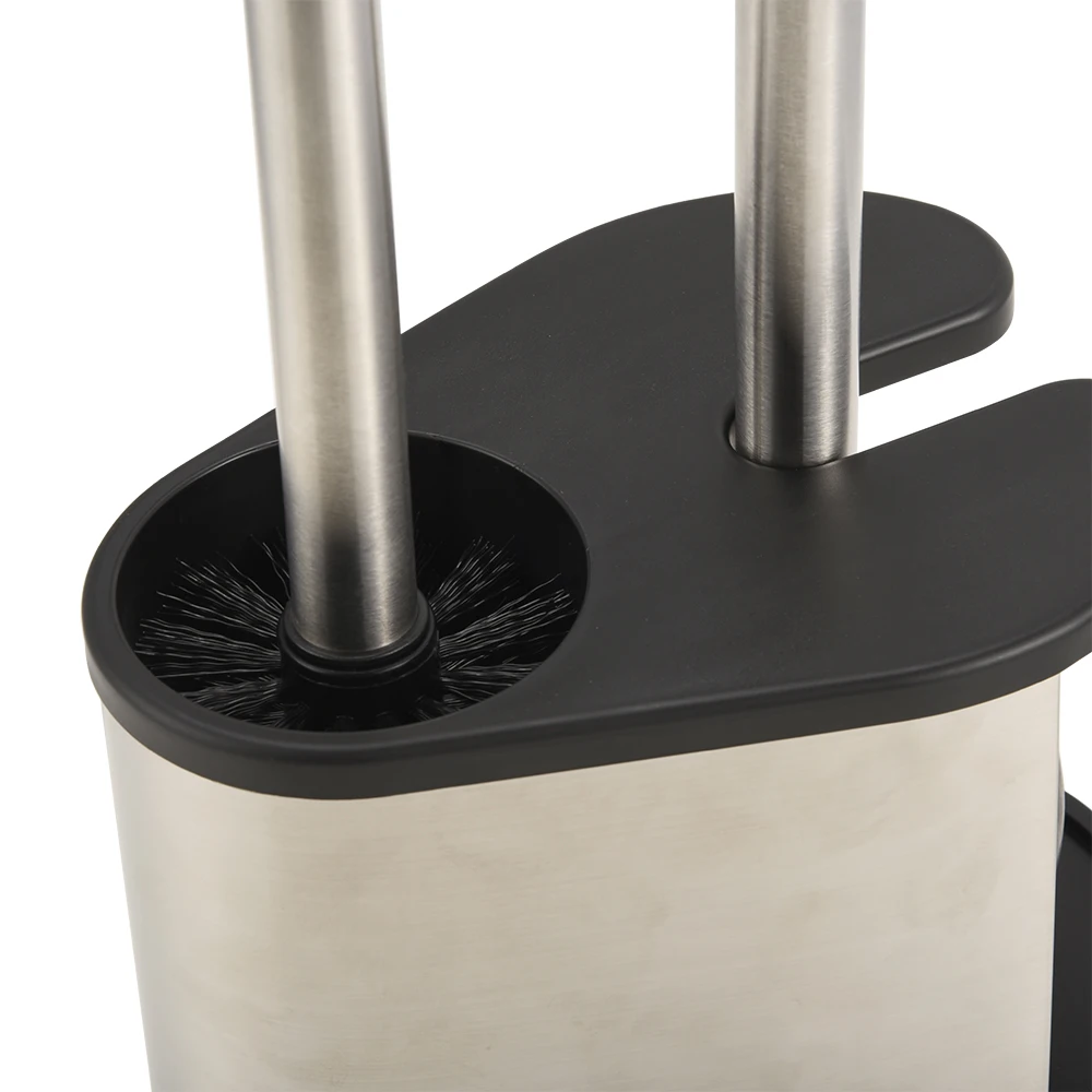 Hot trend stainless steel toilet brush holder and rubber plunger combo